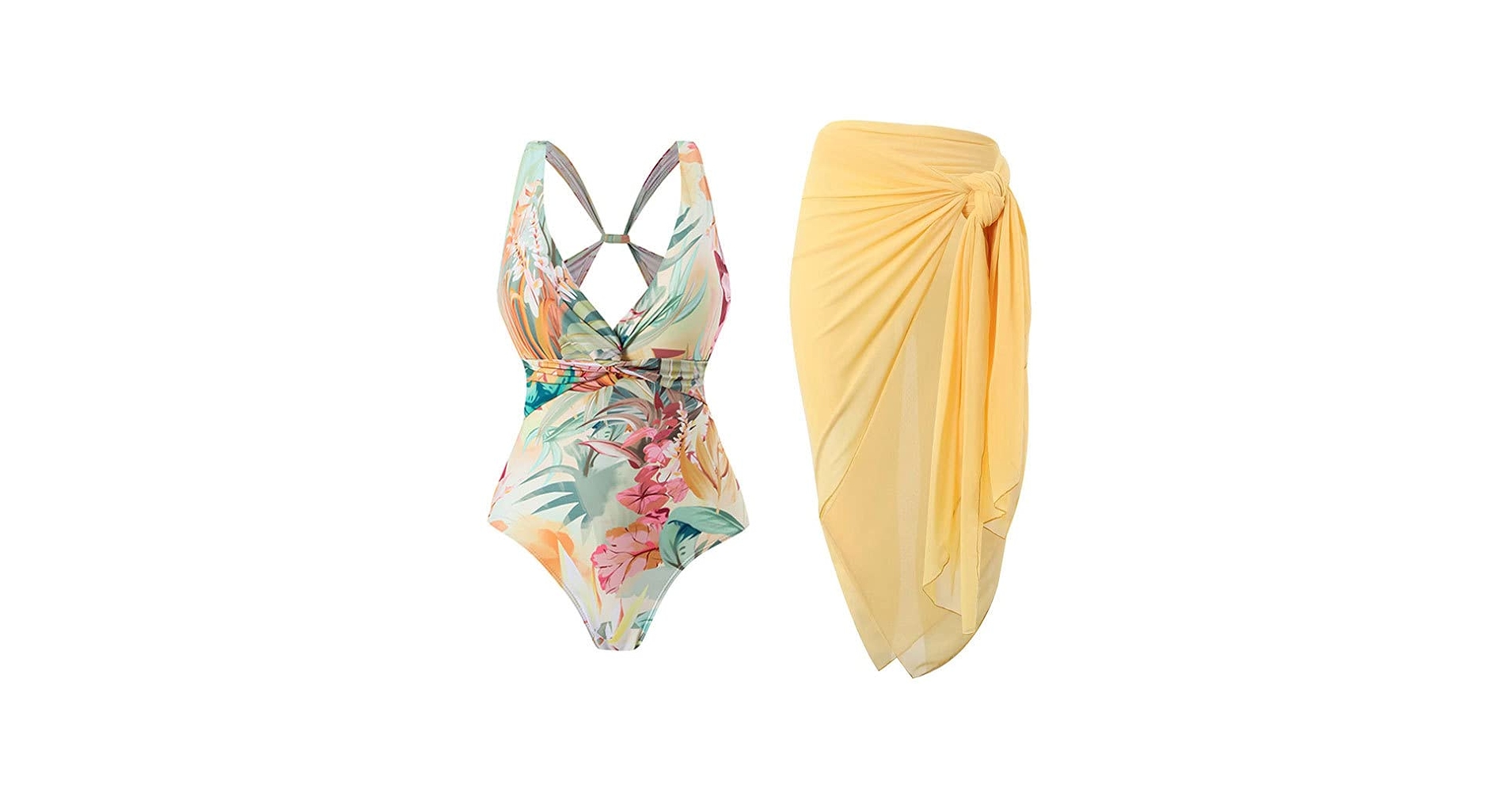 Huahomehui Women's One Piece Swimsuit with Beach Cover Up